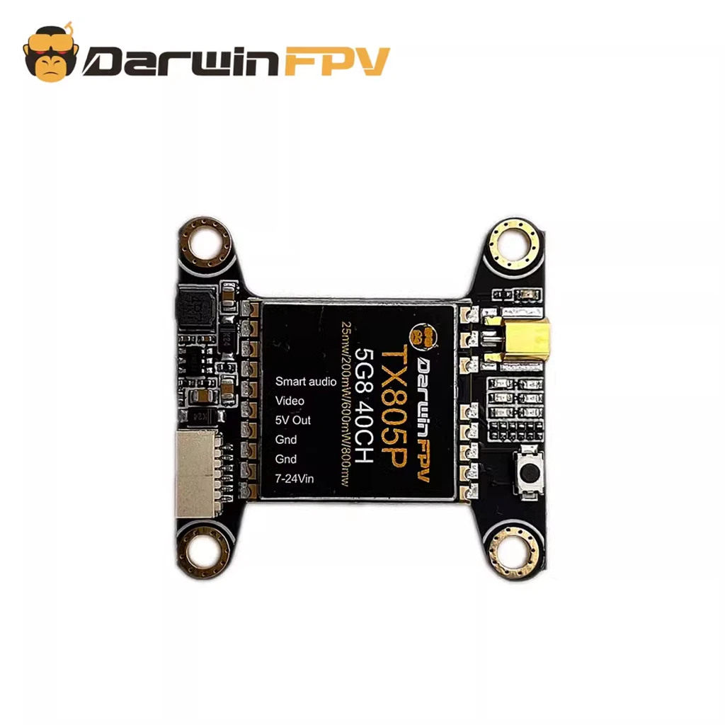 DarwinFPV TX805P VTX 5.8G 40CH 25/200/600/800mW FPV Transmitter LED Display Support Smart audio For Drone 