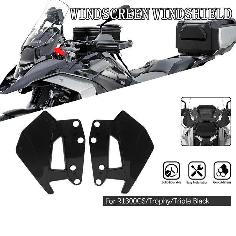 

NEW-Motorcycle Side Wind Deflector Windscreen Windshield Spoiler For BMW R1300GS Trophy Triple Black R1300GS 2024+