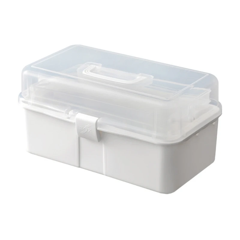 

2 Sizes to Choose Storage Box with Lid and Built in Handle Buckle Design Dust Water Proof Bracket Heightened Bottom