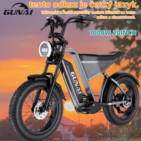 GUNAI-Y 1000W Electric Bicycle 20*4Inch Fat Tire Electric Bike 60KM/H 48V 18AH Battery 7Speed Mountain Adult Bike,100KM Mileage