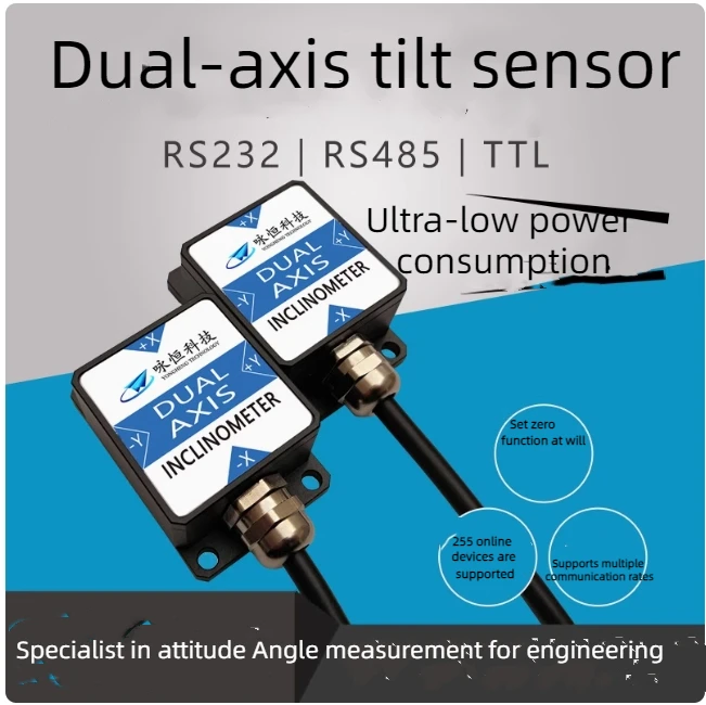 Dyl626s saída rs232 rs485 modbus módulo de ângulo de sensor de inclinação digital de eixo duplo