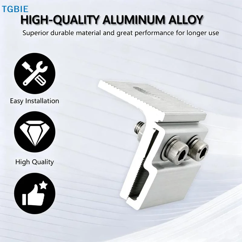 [TL]Solar Panel Fixing Mount Clamp 1 Set Aluminum Rust Resistant Stainless Steel Bolts for Industrial Solar Power System