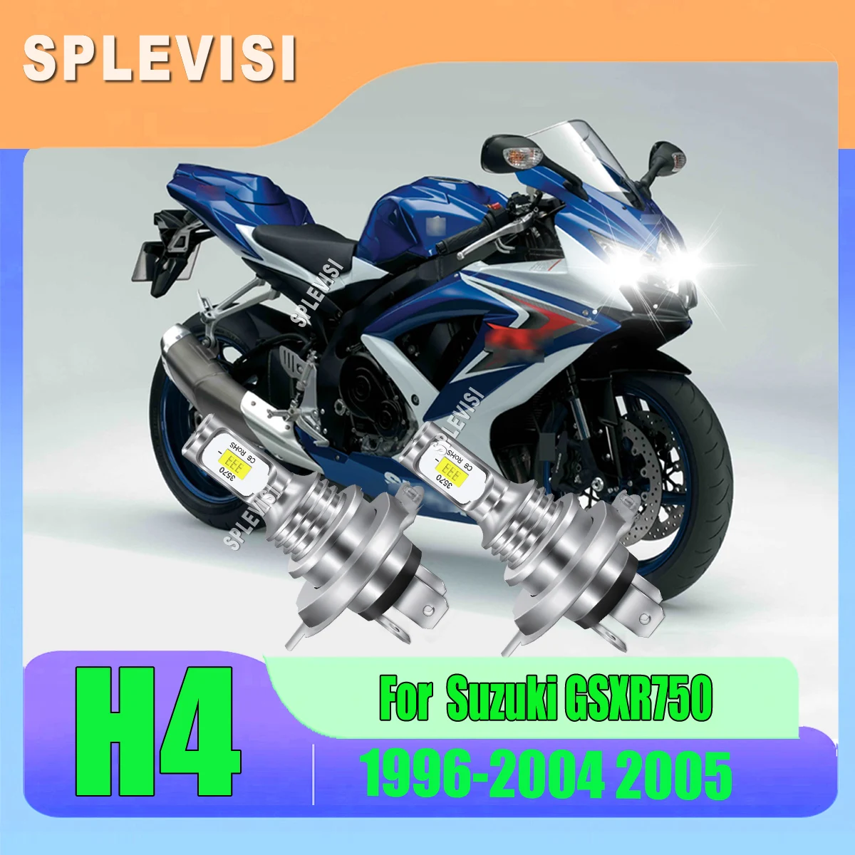 

LED H4 9003 White Headlight Bulb -more enjoyable experience For Suzuki GSXR750 1996 1997 1998 1999 2000 2001 2002 2003 2004 2005
