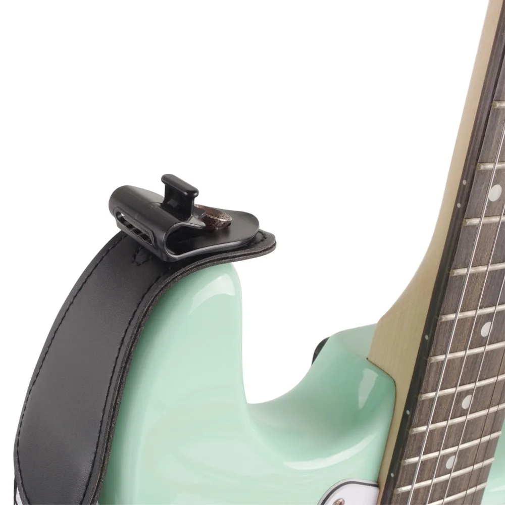 2PCS Professional Anti-Slip Guitar Strap Locks PC+Silicone Base Black Strap Lock System Strap Pins For Guitar
