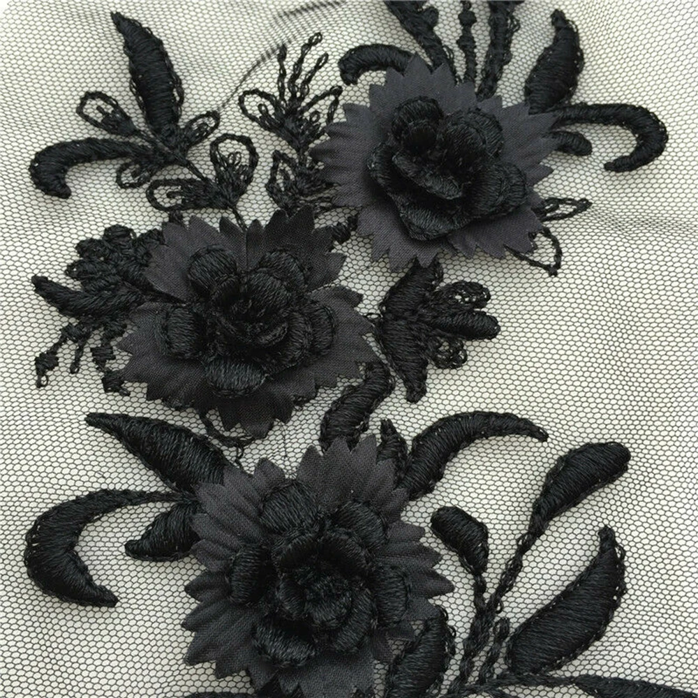 اليدوية 1 قطعة ملابس اللؤلؤ مطرز الملابس الخياطة تول النسيج الاكسسوارات الدانتيل زين التطريز فستان الزفاف ديكور #3