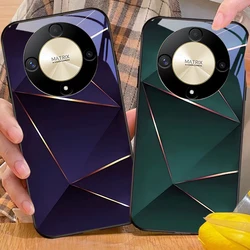 Geometric Prism For Honor Magic 6 50 70 90 Lite X7b 200 Pro Nova 10 Nova 5T X6 P30 Pura 70 Ultra Tempered Glass Phone Case