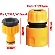10pcs Hose Faucet Quick Connector 3/4 & 1/2 Inch Graden Hose Water Tap Threaded Connector Faucet Adapter For Garden Irrigation