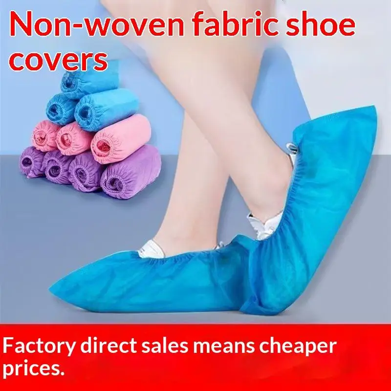 100Pcs Disposable Boot Shoe Covers Foot Booties Shoe Coverings Non Slip Shoe & Boot Covers For Indoor Outdoor Home