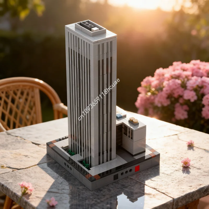 

783 детали MOC Архитектурная модель городской инфраструктуры Хьюстона, конструктор, рождественский подарок, развивающая игрушка, строительные блоки