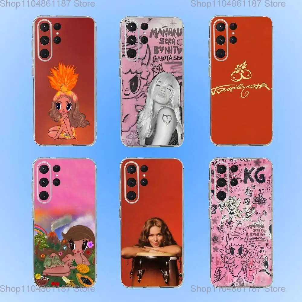 

K-KaRol G Tropicoqueta Phone Case For Samsung S24,30,21,22,23,20 FE,lite,PIus,Ultra,5G,Note,9,10 Transparent Cover