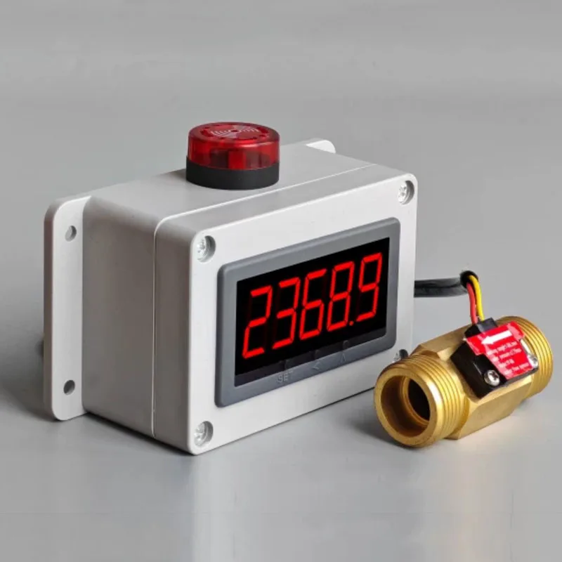 Digital Display Automatic Control Flow Meter with Break Flow Alarm G1/4 Thread Water Pipe Flow Rate Measurement Liquid Meter