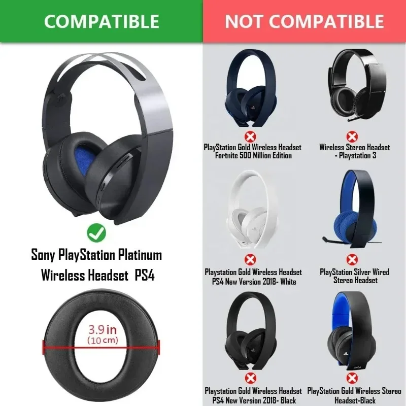 Ear Pad For sony Platinum PlayStation 4 PS4 7.1 CECHYA-0090  Headphone Ear Pads Cushion Cover PU Leather Ear Pads Earmuff