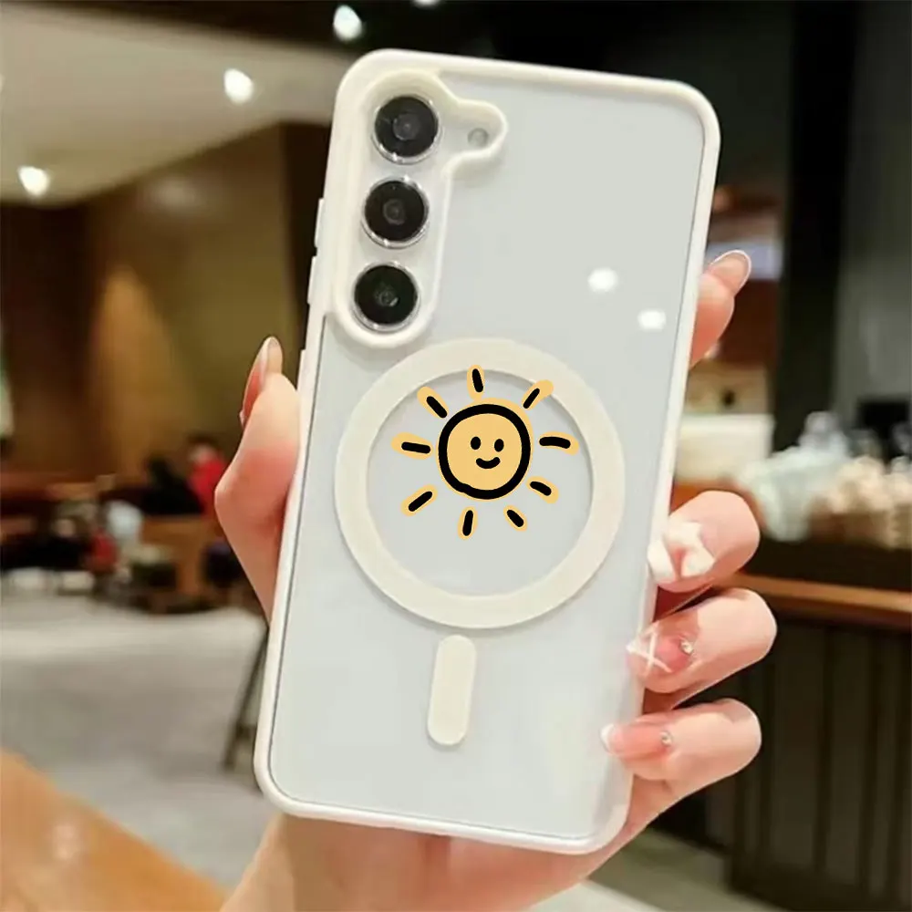 Pretty Lovely Cartoon Magnetic Wireless Charging Phone Case For Samsung Galaxy S26 S25 S24 S23 S22 Ultra Plus FE Anti-Drop Cover - view 5