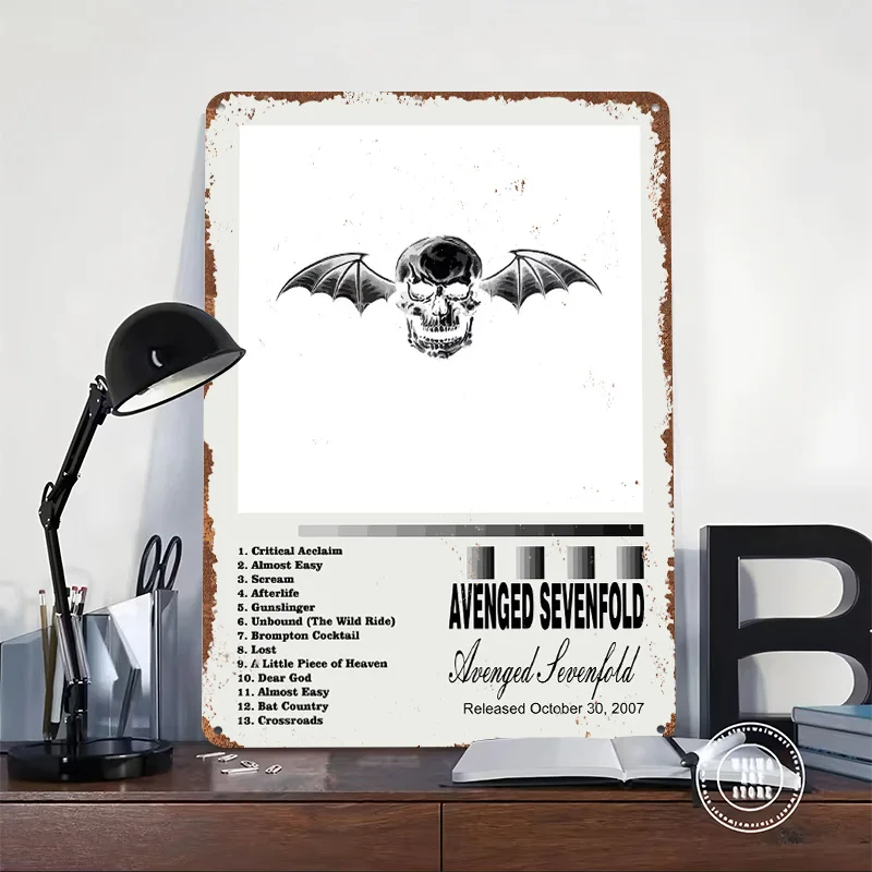 Avenged Sevenfold Album Cover Metal Poster Customized Wall Art Retro Vintage Tinplate Signs for Room Decoration Home Decor Items