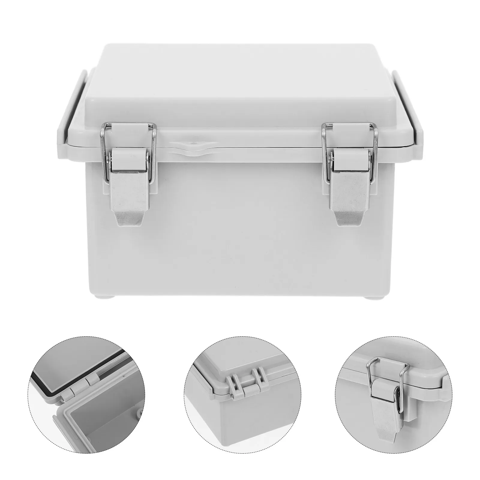 Electrical Junction Box Transparent ABS Outdoor Splashproof 150x150mm Stainless Steel Buckle Weatherproof Connection Box