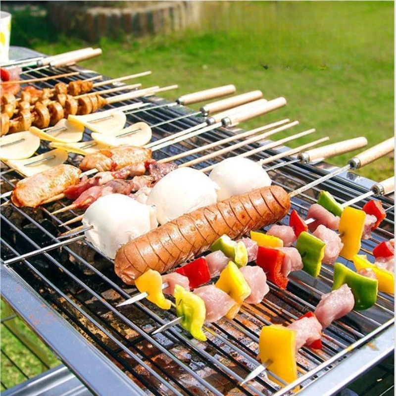 Camping Brazier Grill Stand Stainless Steel Portable Outdoor Cookware Set Camping Furnace Barbecue Kit Fire Stove Wild Journey