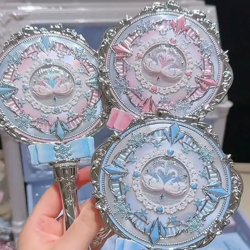 Flower Knows Snow Ballet Hand Mirror Portable Makeup Mirrors,Cute Collectible Cosmetic Mirror for Purse & Travel