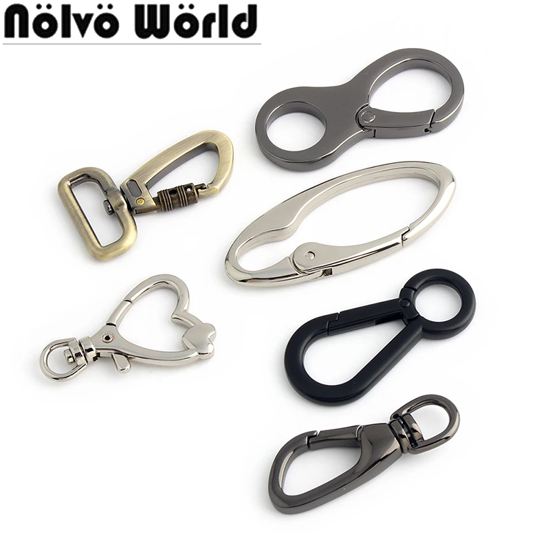 10-50-100PCS Metal Connector Pendant Spring Keyring For Leather HandbagTote Bags Strap Snap Clasp Clip Trigger Hook Accessories