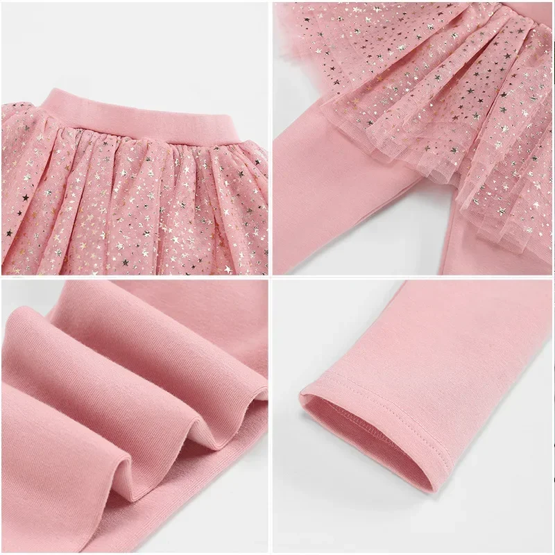 Girls Leggings Kids Leggings Lace Princess Skirt-pants Spring Autumn 2 To 8 Yrs Children\'s Casual Skinny Legging Clothing