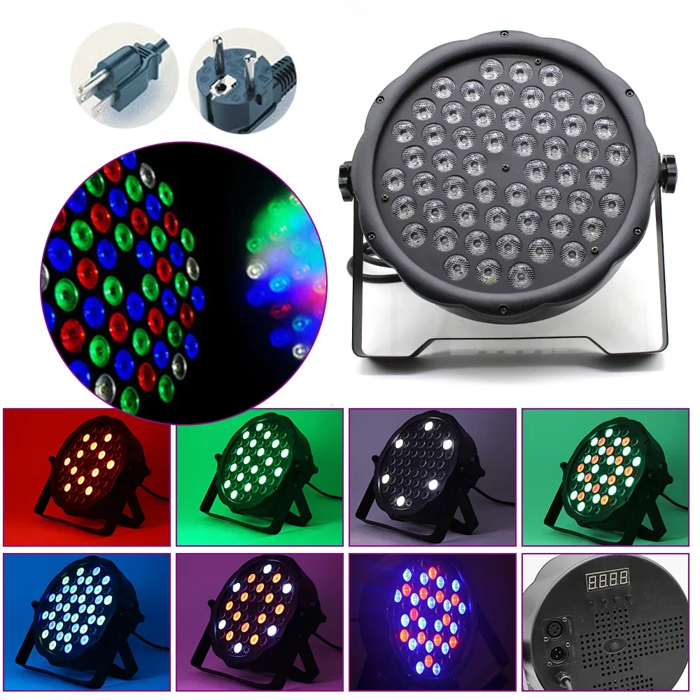 

DJ Slim Par64 RGBW 54X3W LED Light PAR 3in1 DMX Outdoor Color Mixing Stage Lamp