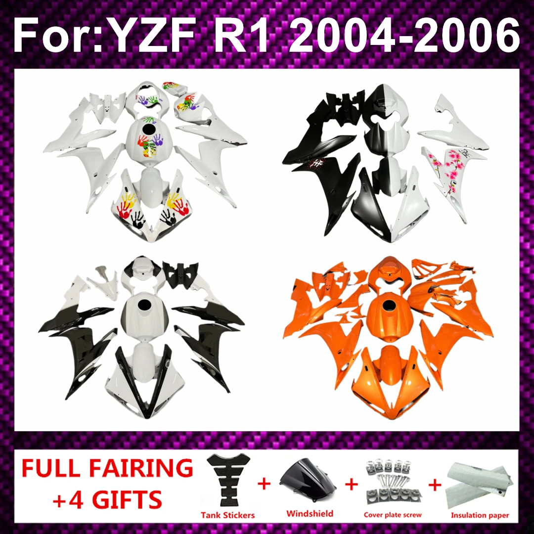 

Комплект обтекателей для мотоцикла из АБС-пластика, литые обтекатели кузова, обвесы для R1 YZF1000 YZFR1 YZF-R1 2004 2005 2006