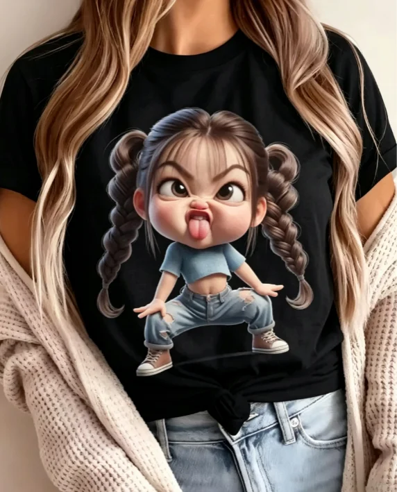 Ladies' Casual Printed Round Neck T-shirt | Breathable Fabric, Regular Length | Motivational Printed T-shirt, Suitable for Vacat