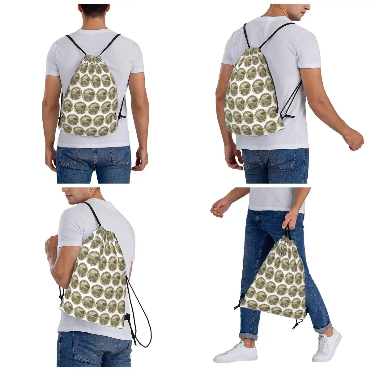 Rondeau Provincial Park Canada Backpacks Multi-function Drawstring Bundle Pocket Storage Bag Book Bags for Travel School