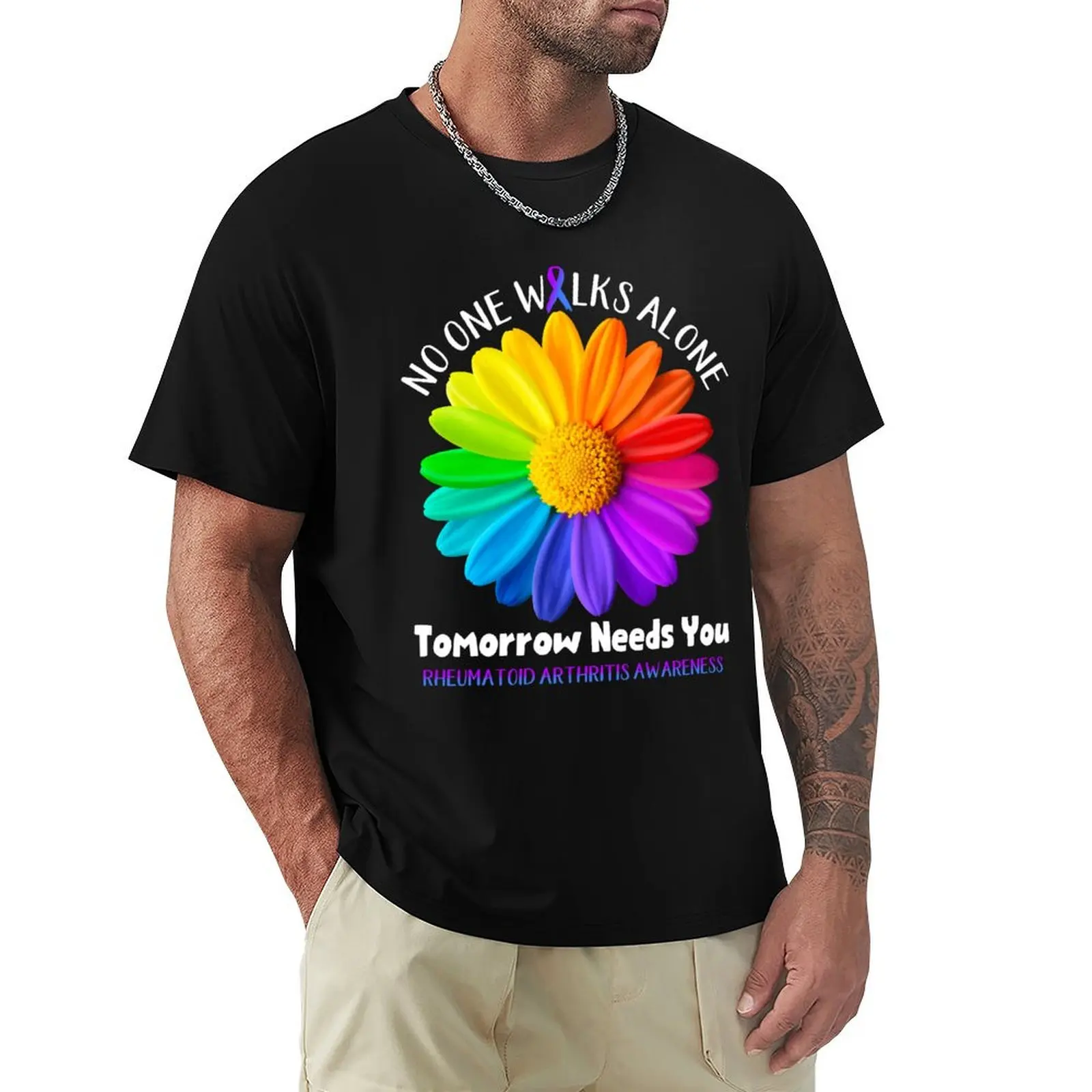 Rheumatoid Arthritis Awareness No One Walks Alone Tomorrow Needs You T-Shirt cheap stuff tees fruit of the loom mens t shirts