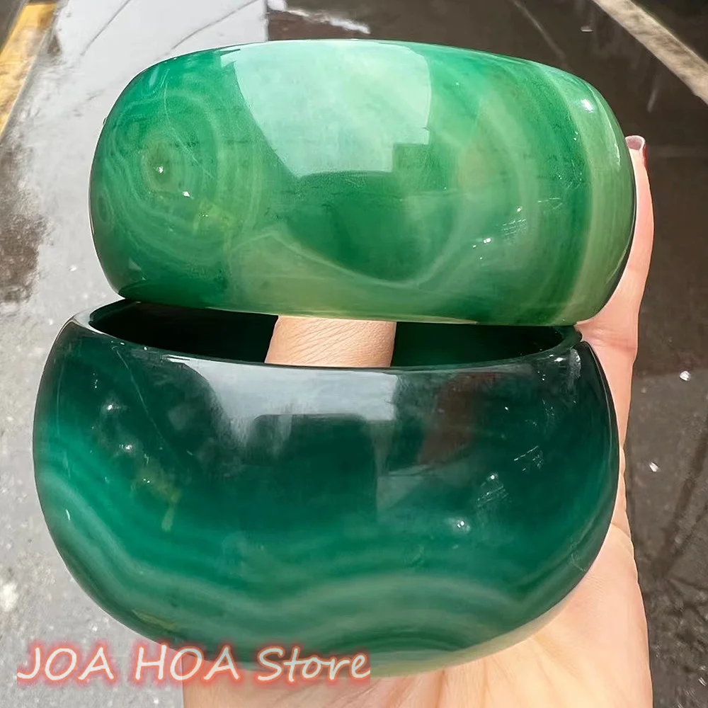 Top Natural Original Texture Perfect Color Bangle Widened 20mm Agate Exquisite Real Jade Bracelet Jadeite Handring Fine Jewelry