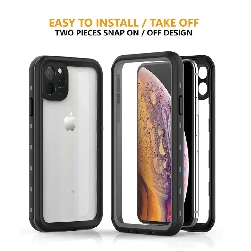 IP68 Waterproof Case for Coque iPhone 16 15 Pro Max Case iPhone 13 12 11 14 Plus 5G Water Proof Cover 360 Protect iPhone13 Mini