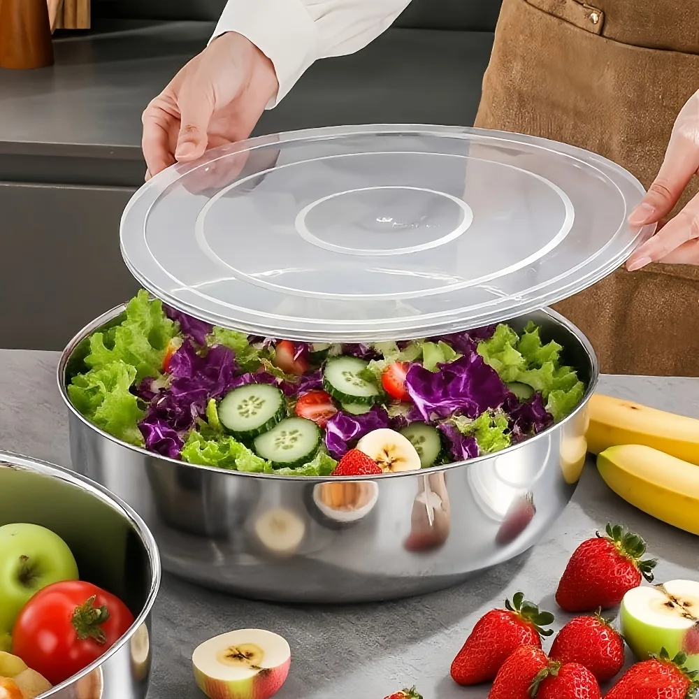 Tazón Mezclador Multifuncional Grande de Acero Inoxidable, Ideal para Amasar, Ensaladas, Sopa y Lavar Verduras, Artículo Esencial de Cocina