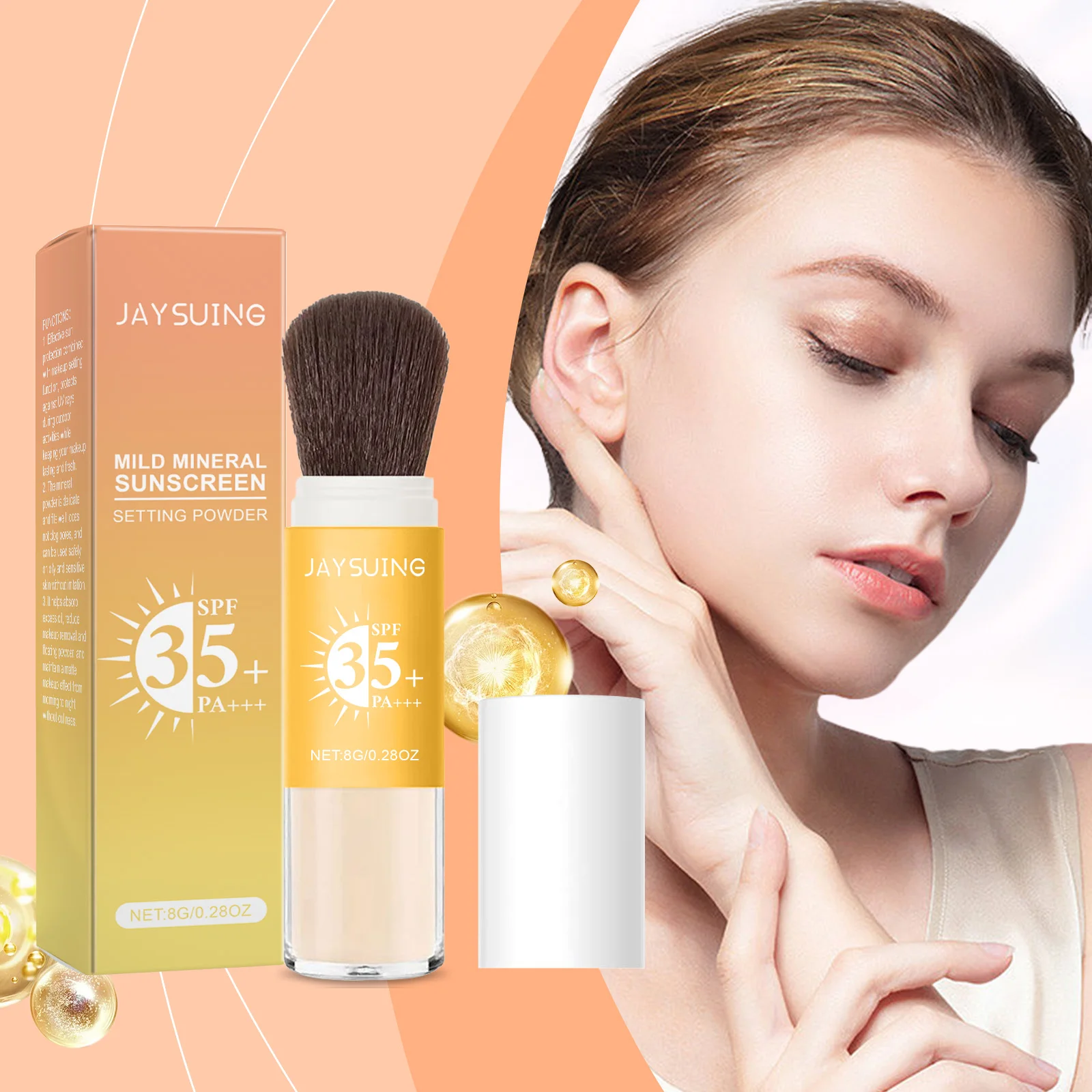 

Matte Loose Powder Spf50 Sunblock Skin Oil Control Natural Soft Face Invisible Pores Lasting Waterproof Sunscreen Setting Powder