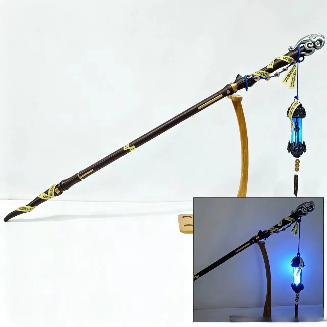 Jingran Wuthering Waves Cosplay Anime Stage Prop Walking Stick Holding An Object Detachable Change Color and Emit Light Game