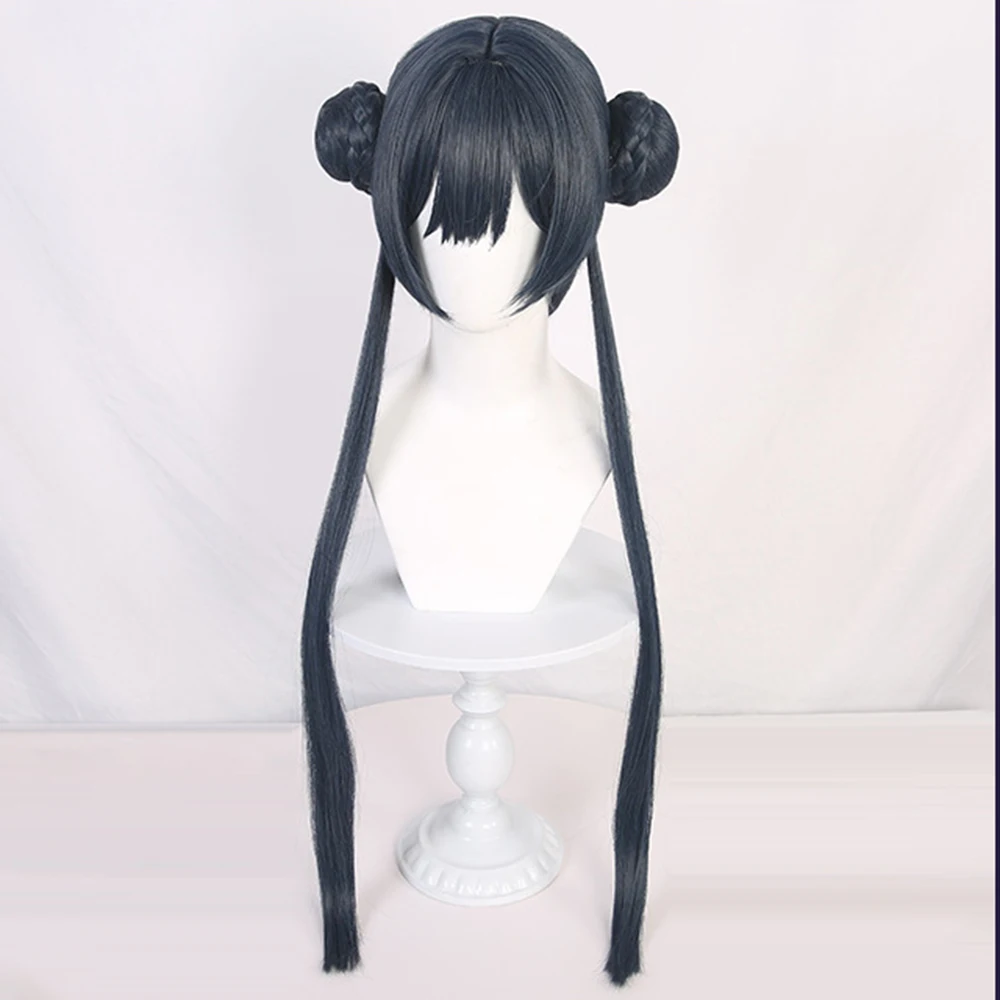 Anime Blue Archive Ryuge Kisaki Cosplay Wigs Headwear 80cm Long Simulation Scalp Top Thick Mixed Puffy Silk Long Hair Wigs