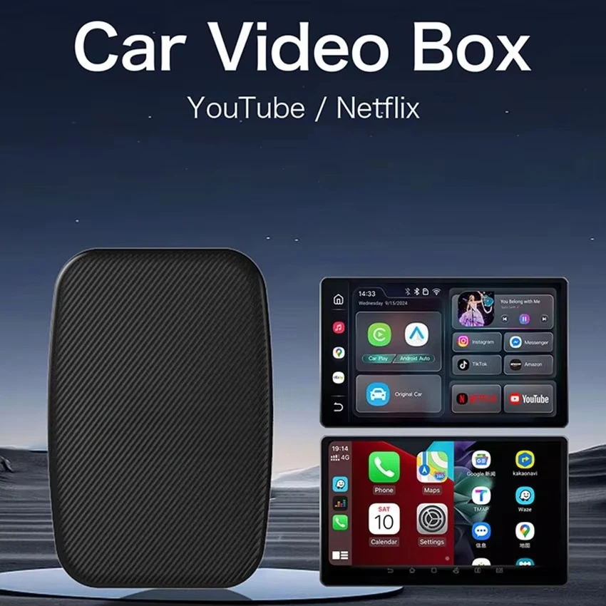 

Многофункциональный беспроводной медиаплеер 3-в-1 для автомобиля: CarPlay, Android Auto, поддержка YouTube, Netflix, Google Play Store, видео и AI-функции