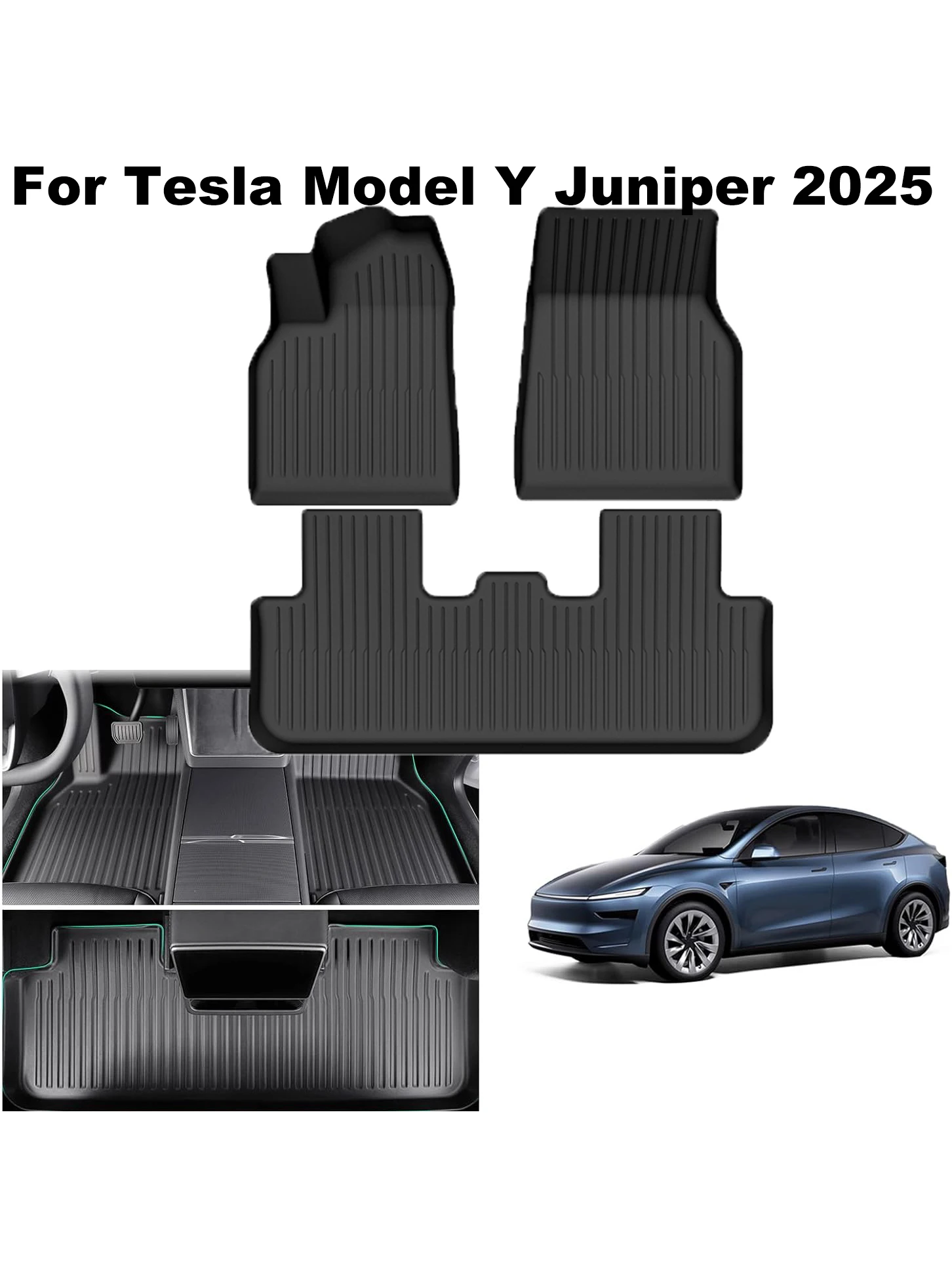 Model Y Juniper 2025 2026 Vordermatten, Model Y 2025 Bodenmatten aus Gummi TPE für alle Wetterbedingungen, 3D-gescannt, OEM-Original, leicht zu reinigen, NICHT für die Standardversion geeignet. – Detail 8