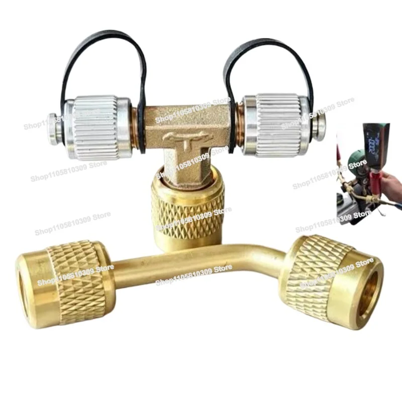Vacuum Gauge Parts Service Pass Tee Connector Refrigeration Maintenance Precise Measurement Digital Display Bluetooth Ball Valve