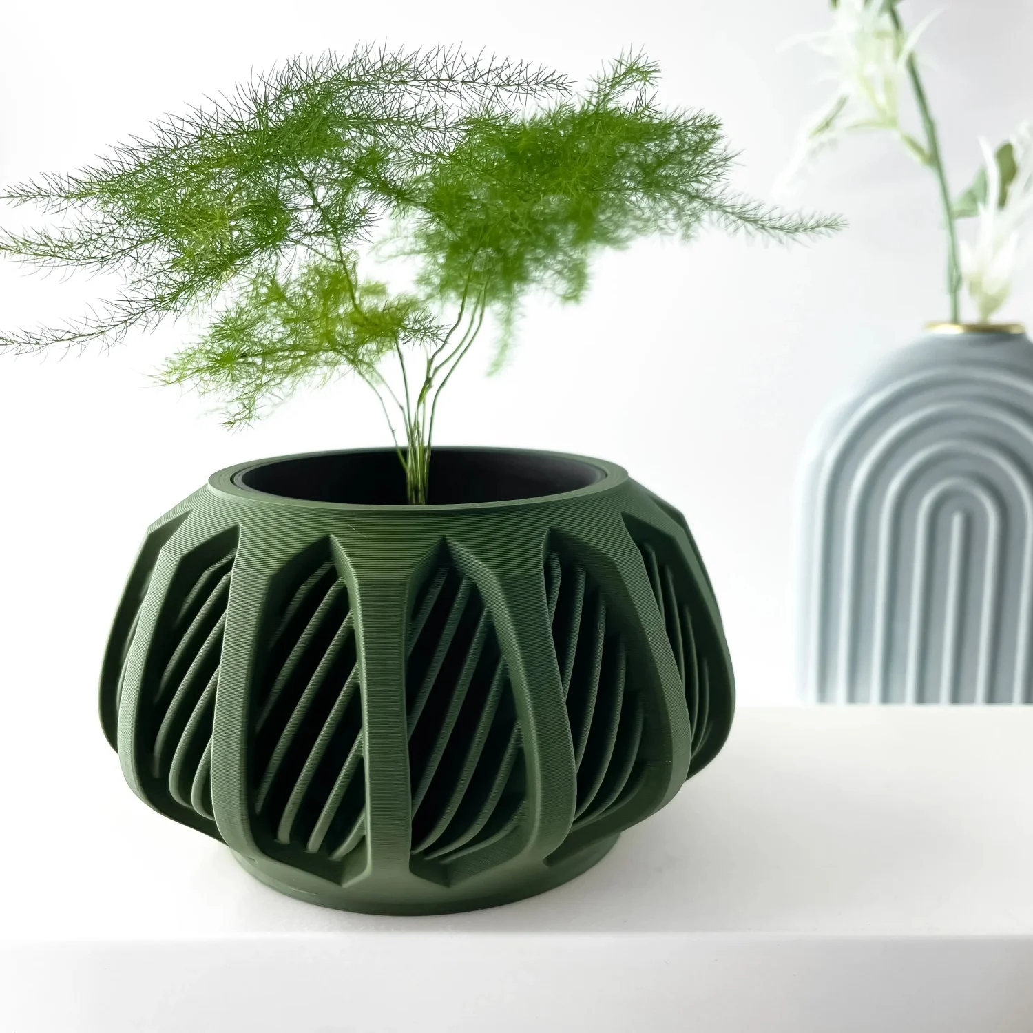 

Modern Minimalist 3D Printed Plant Pot – Biodegradable Flower Planter for Home Decor, Eco-Friendly Sustainable Gift (Mirex)