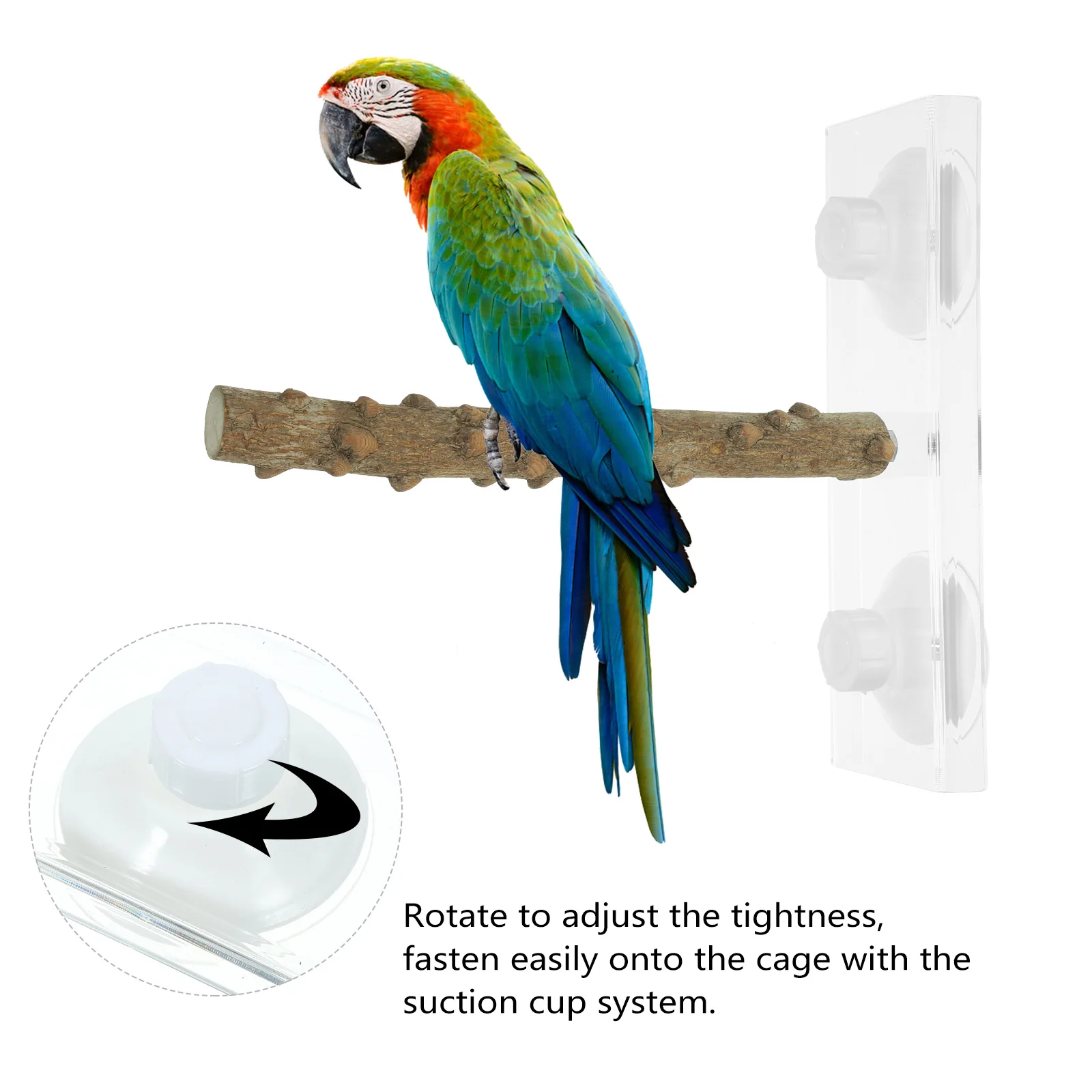 

Portable Bird Perch Pepper Wood Suction Cup Small Parrots Toy Climbing Stand Travel Grind Stick Pet Accessories Bird Toys
