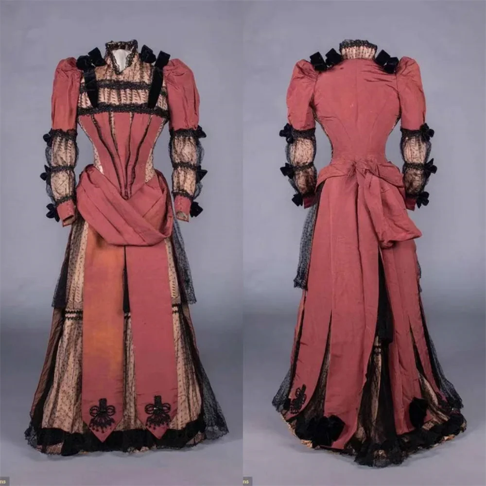 

1889S Victorian Renaissance Bustle Evening Dress Royal Court Civil War Southern Belle Theatre Reenactment Ball Gown