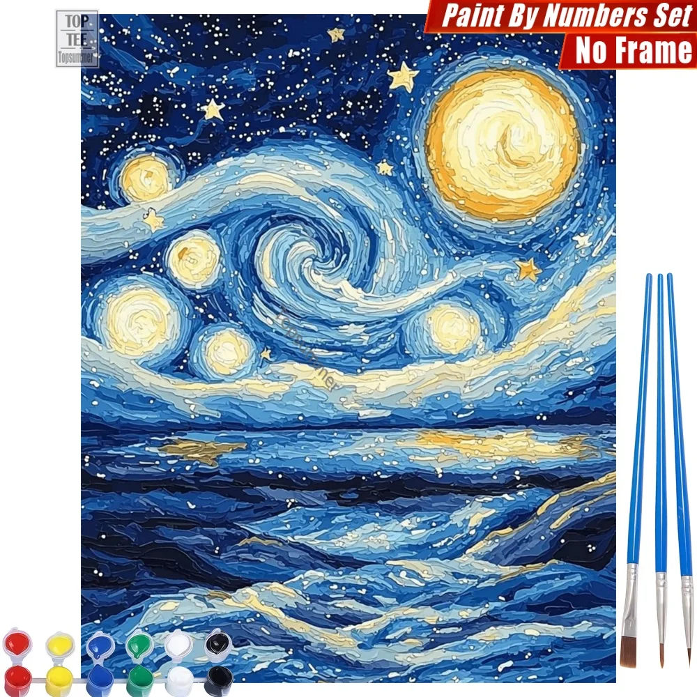

Набор для рисования по номерам «Звездные волнующиеся волны» — Фантастические сказочные волны для домашнего творчества, подарок на День благодарения для жены