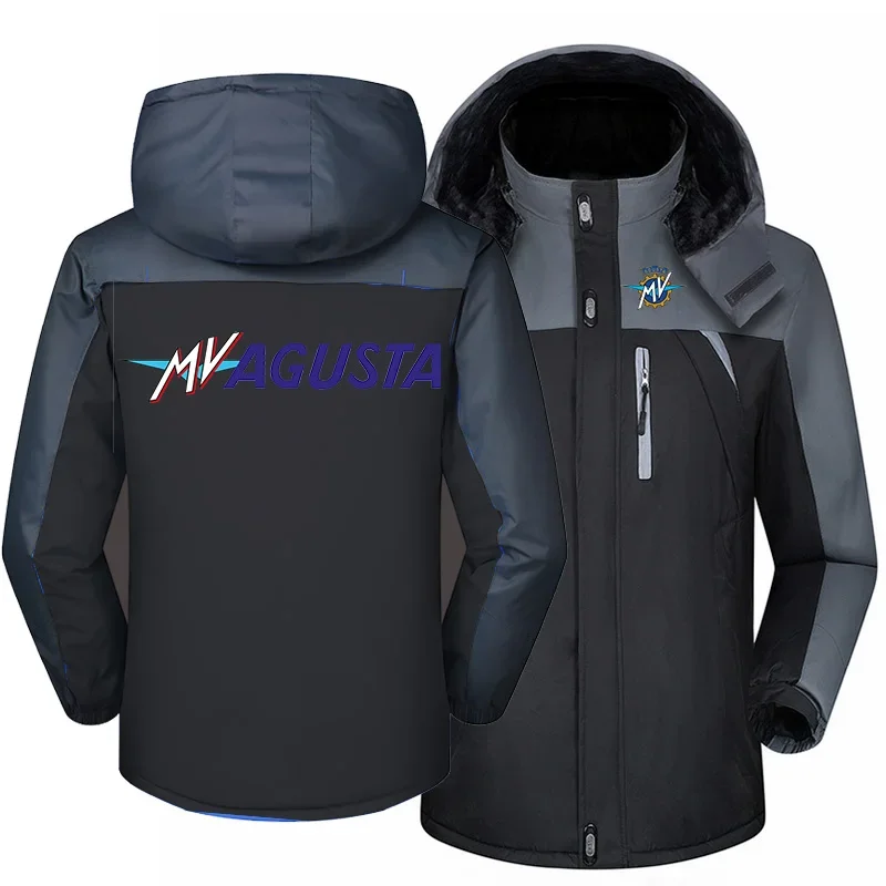 NEW Winter Jacket Men for AGUSTA Windbreaker Windproof Waterproof Thicken Fleece Outwear Outdoorsports Overcoat