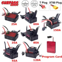 Surpass Hobby KK 25A 35A 45A 60A 80A 120A 150A Waterproof T/XT60 Plug 2-6S ESC for 1/10 1/12 1/14 1/18 RC Car Brushless Motor