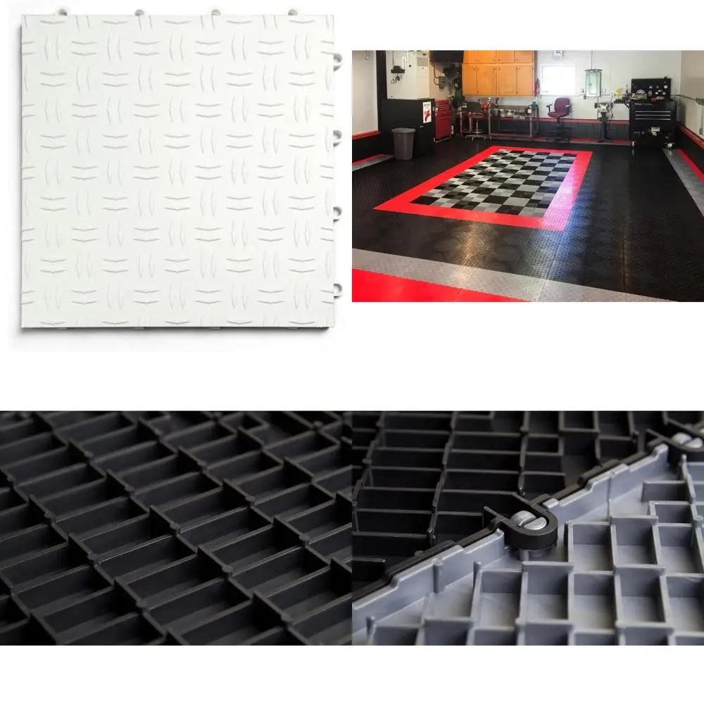 Ladrilhos de piso de garagem de copolímero resistente intertravados, antiderrapantes, duráveis, modulares, fácil instalação, adequados para uso pesado