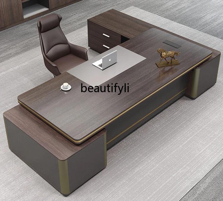 

Atmospheric Boss Desk Simple Modern Office Table and Chair Combination Furniture President Manager Executive Desk Single Desk