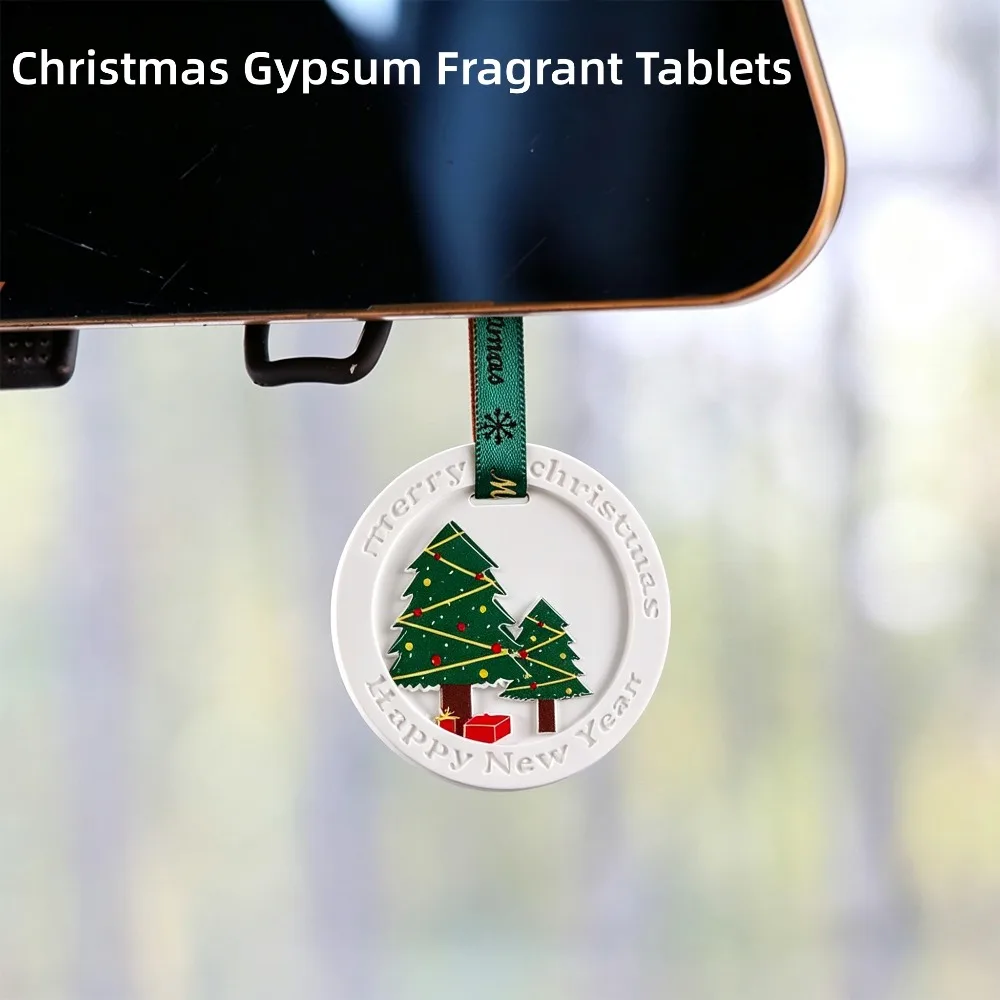 Scented Plaster Aromatherapy Pendant Christmas Tree Car Hanging Ornament Wardrobe Fragrance Diffuser Auto Home Decor Holiday