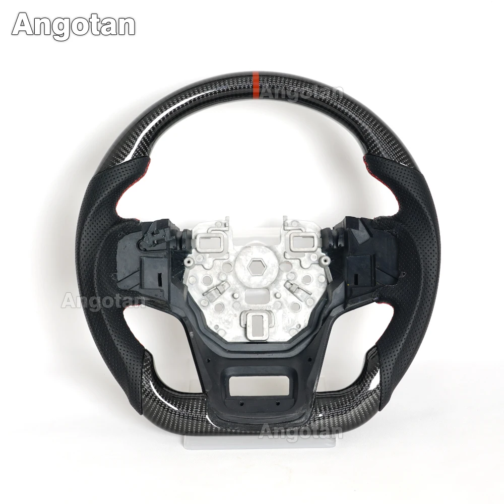 100% Real Carbon Fiber Steering Wheel for Ford Bronco 2021-2024 Perforated Leather Grip 3k Carbon Steering Wheel Upgrade