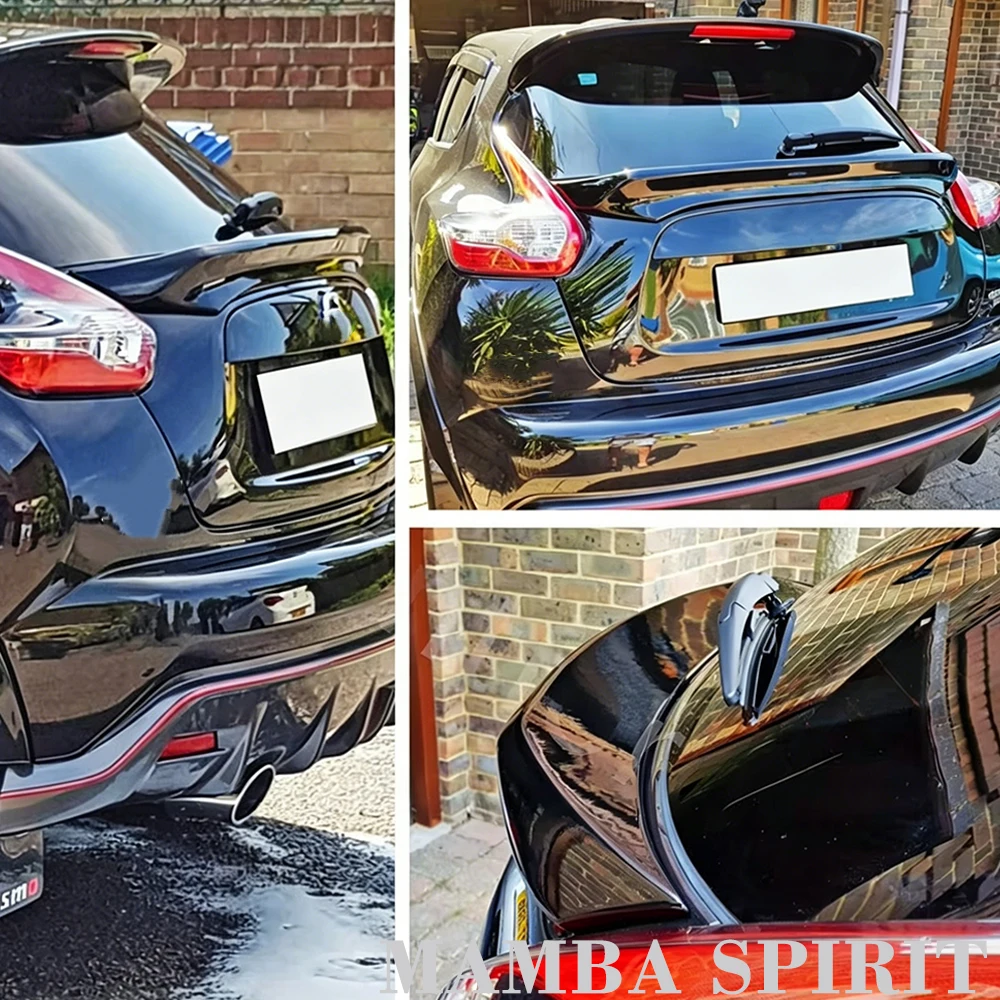 For Nissan Juke F15 2012 13 14 15 16 17 18 Rear Middle Trunk Lid Car Spoiler Wing ABS Black Carbon Exterior Upgrade Accessories