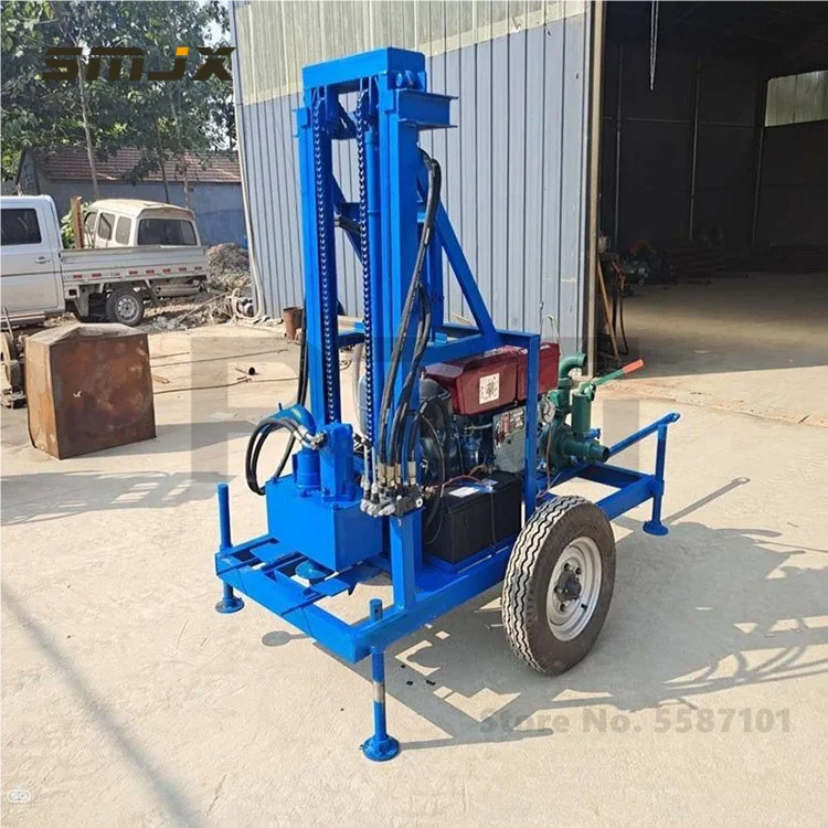 120m 150m Depth 22HP Diesel Engine Water Well Drilling Rig Water Well Drilling Machine Mobile Rig With Wheels And Tractor