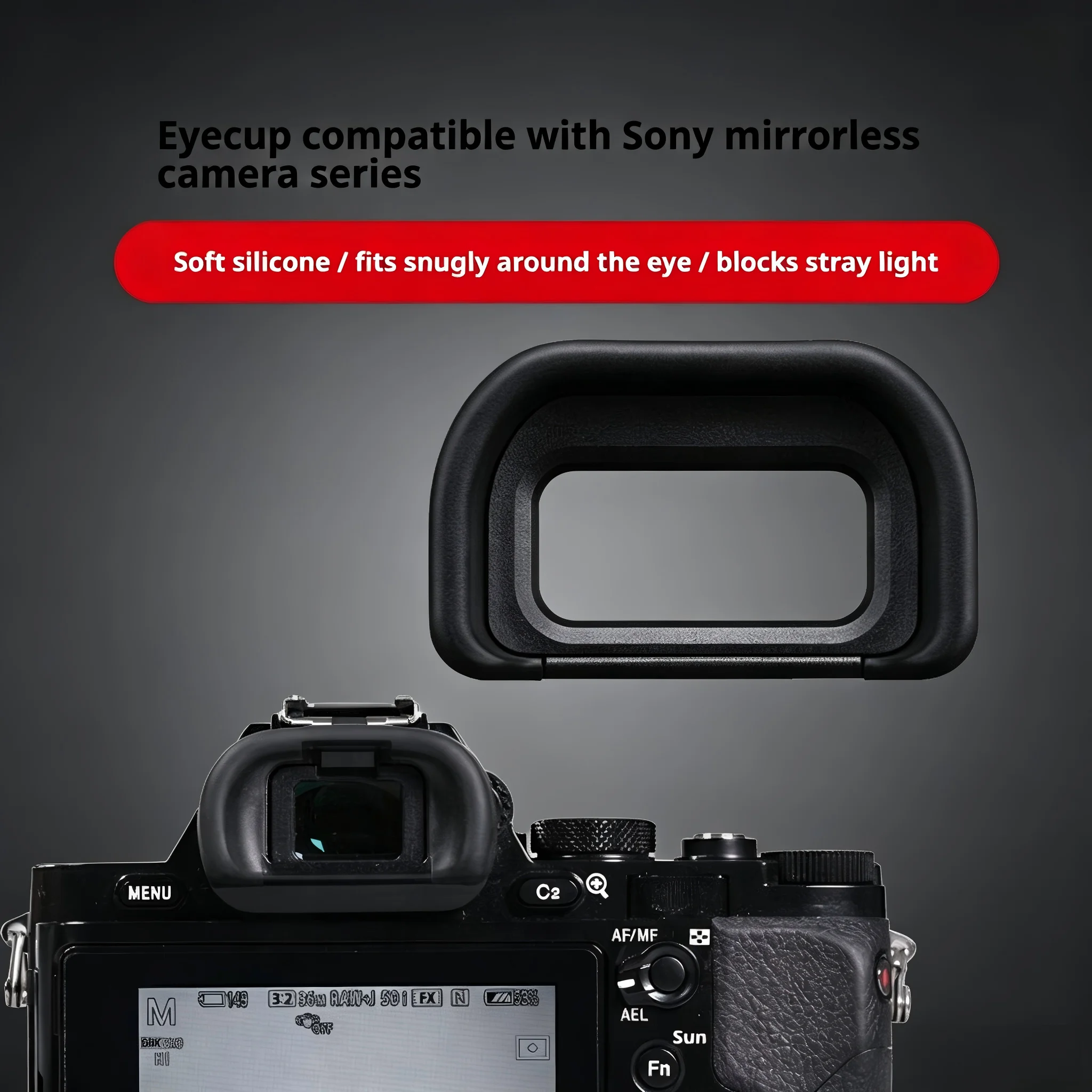 Visor Eyecup Compatível com Câmeras Mirrorless Sony A7R5/M4/S3/R3/R4/R2/A7M3/M2/A7R/ARS/S2/A6300/A6000/A6400/A6500/A6600